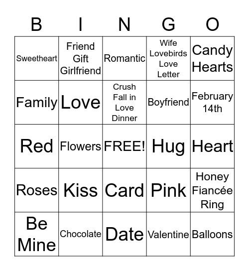 VALENTINES Bingo Card