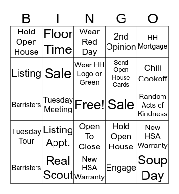Fun Month Bingo Card