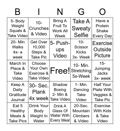 FORGING FIT  Bingo Card