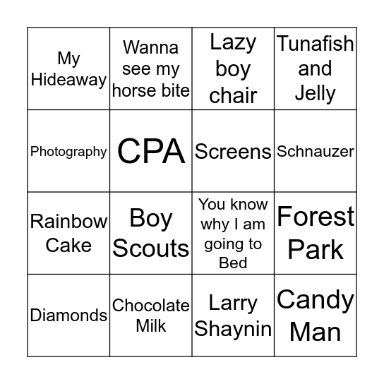 Jackie is 70 Bingo Card