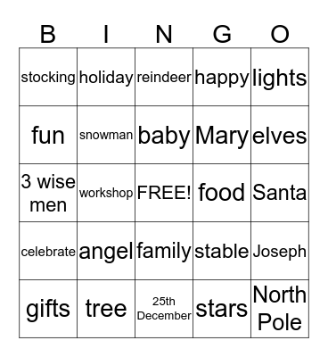 Christmas Bingo Card