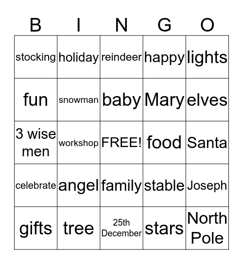 Christmas Bingo Card