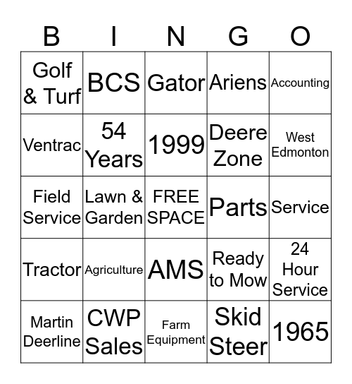 MARTIN DEERLINE BINGO!  Bingo Card