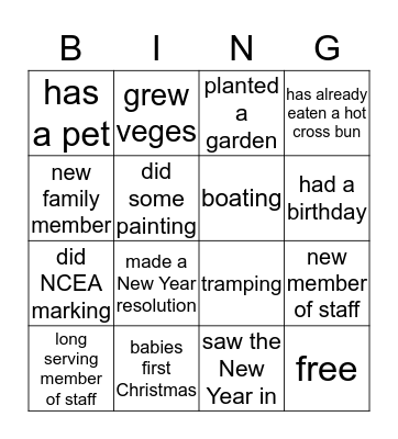 welcome to 2019 Bingo Card
