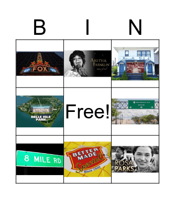 Detroit Bingo Card