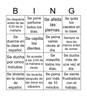 ¡Bingo! Bingo Card