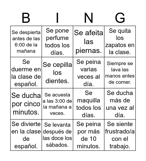 ¡Bingo! Bingo Card