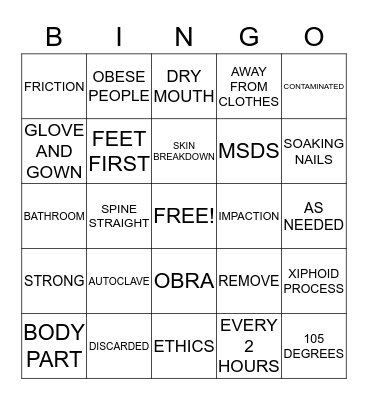 MID-TERM REVIEW Bingo Card