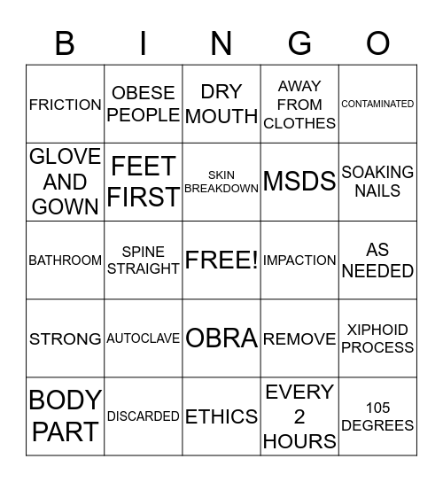 MID-TERM REVIEW Bingo Card