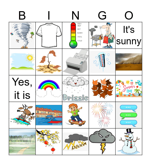 WEATHER Bingo Card