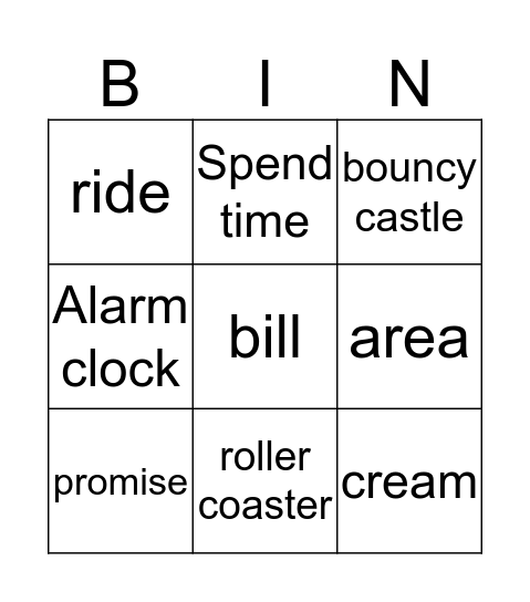 Unit 9 Bingo! Bingo Card