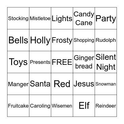 Christmas Bingo Card