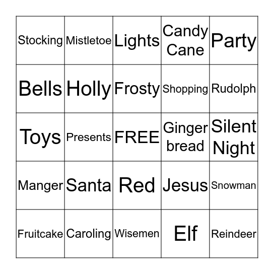 Christmas Bingo Card