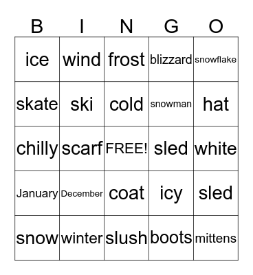 Winter Bingo Card