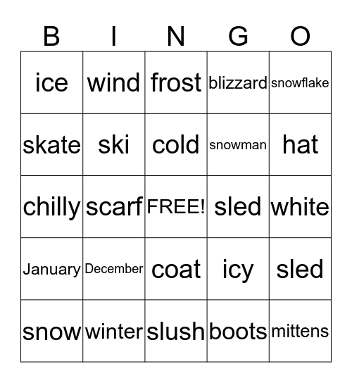 Winter Bingo Card
