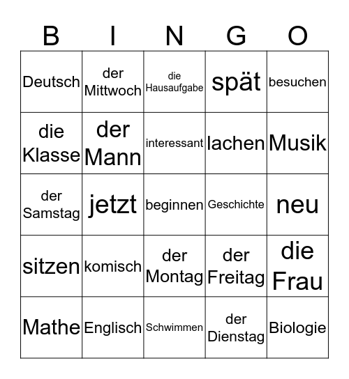 So ein Zufall 1 kpl 14 Bingo Card