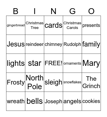 Christmas Bingo Card