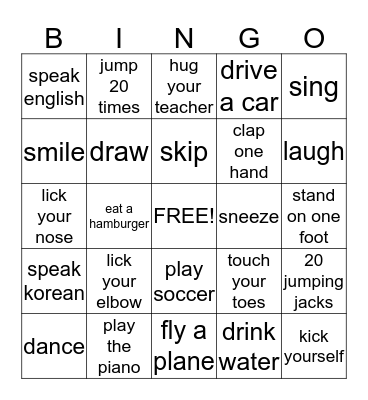 CAN YOU? Bingo Card