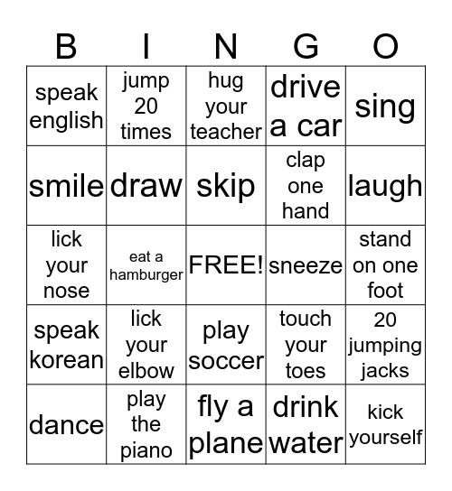 CAN YOU? Bingo Card