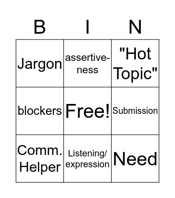 Communication with skill and heart  Bingo Card