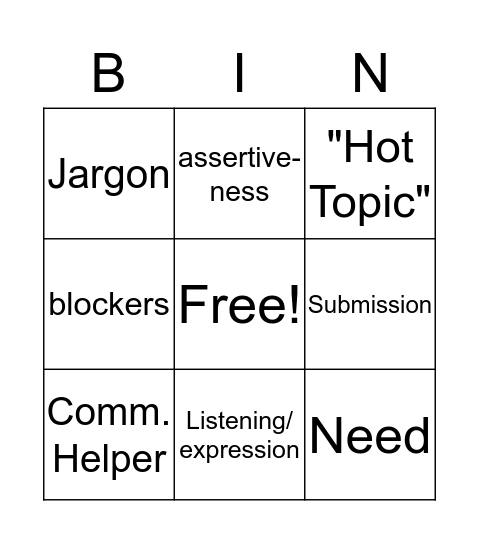 Communication with skill and heart  Bingo Card