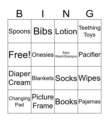 Landan's Baby Shower Bingo! Bingo Card