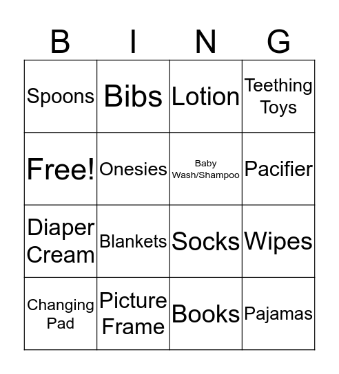 Landan's Baby Shower Bingo! Bingo Card