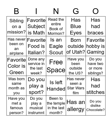 Teachers Icebreaker Bingo Card