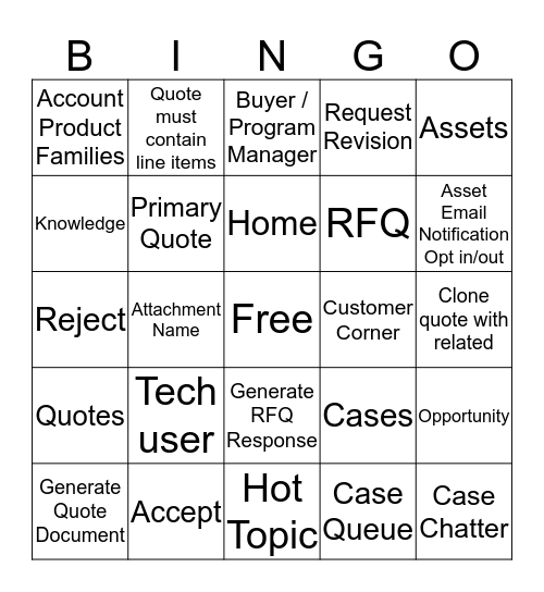 Textron Community Bingo Card