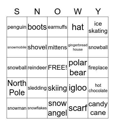 WINTER BINGO Card