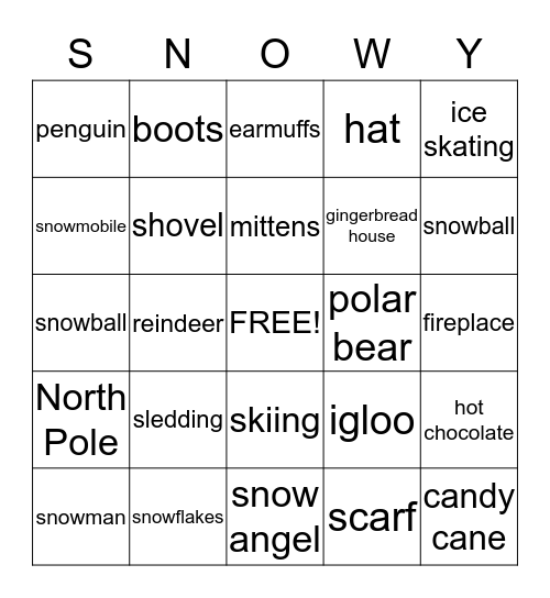 WINTER BINGO Card