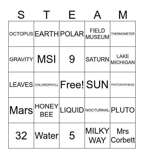 STEAM BINGO Card
