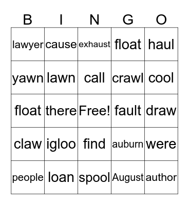 Level 3 Lesson 4 Bingo Card