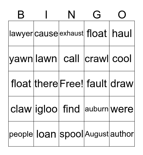 Level 3 Lesson 4 Bingo Card