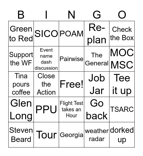 SNT TIM BINGO Card