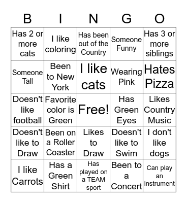 You  & Me BINGO Card