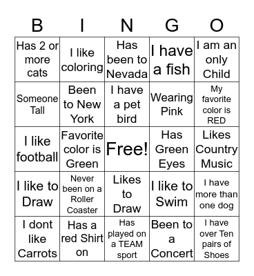 You  & Me BINGO Card