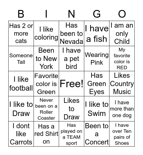 You  & Me BINGO Card