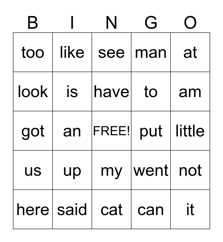 1st Grade - Christmas:) Bingo Card