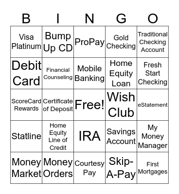 Product Bingo Card