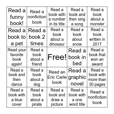 AMK Library BOOK BINGO Card
