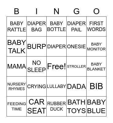BABY SHOWER Bingo Card