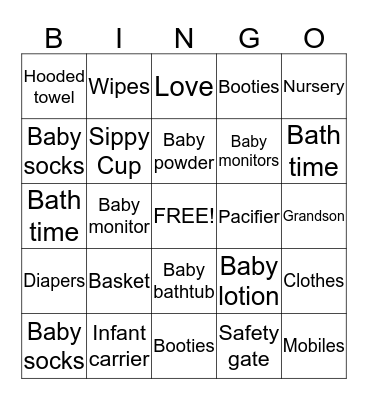 BABY Bingo Card