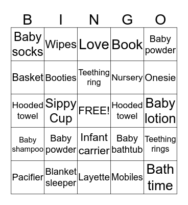 BABY Bingo Card