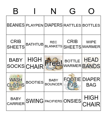 BABY SHOWER Bingo Card