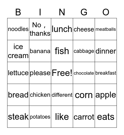 Bread & Cheese Bingo Card