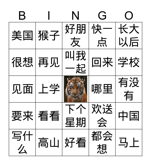 G1 U13 Bingo Card