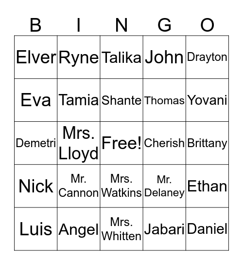 participation classroom bingo chart