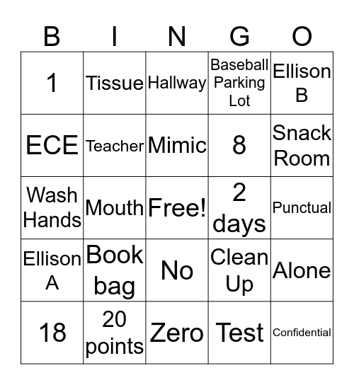 Units 1 and 6 Bingo Card