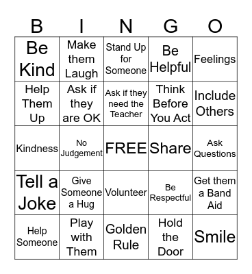EMPATHY Bingo Card